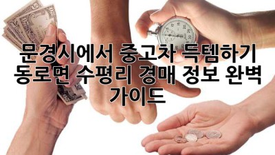 문경시에서 중고차 득템하기: 동로면 수평리 경매 정보 완벽 가이드